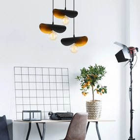 Candeeiro Chandelier Sivani – Preto e Dourado – 45 cm