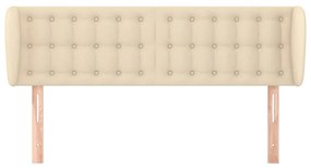 Cabeceira de cama c/ abas tecido 147x23x78/88 cm creme