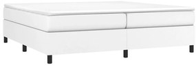 Estrutura de cama 200x200 cm couro artificial branco