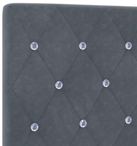 Cabeceira vidaXL Com Botão de Cristal Tuftado Cinza Escuro 80 cm Velud