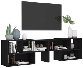 Móvel de TV 149x30x52 cm derivados de madeira preto