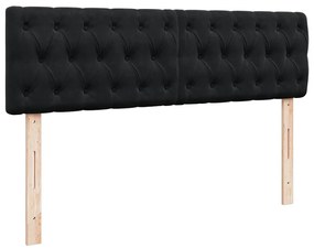 Estrutura de cama otomana com colchão 140x190 cm veludo preto