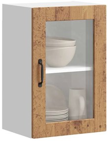 vidaXL Armário de parede de cozinha porta de vidro Porto madeira velha