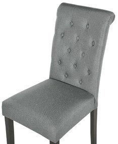 Conjunto de 2 cadeiras em tecido cinzento VELVA Beliani