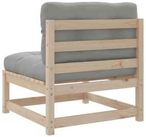 8 pcs conjunto sofás de jardim com almofadões pinho maciço