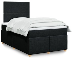 Cama com molas/colchão 120x200 cm tecido preto
