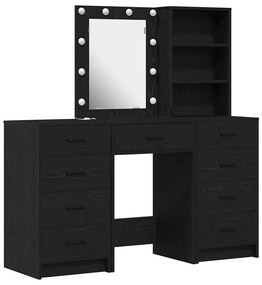 Conjunto de Maquilhagem de 3 Peças vidaXL com LED em Madeira Trabalhad