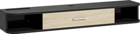 HOMCOM Móvel TV Suspenso 120 cm, Móvel para TV até 127 cm, Porta Rebatível, 2 Prateleiras Abertas e Passa-cabos, Preto | Aosom Portugal