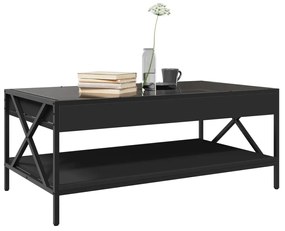 Mesa de centro luzes LED Infinity 90x50x38 cm preto