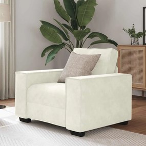 vidaXL Poltrona 60 cm veludo creme