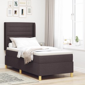 vidaXL Cama Box Spring com Colchão Castanho Escuro 80x200 cm Tecido
