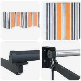Toldo Retrátil Manual Riscas Multicoloridas 400x300 cm