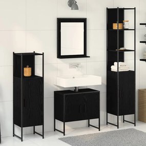 Conjunto de Móveis para Casa de Banho 4 Peças em Carvalho Preto - Made