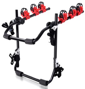 HOMCOM Suporte para Bicicletas Traseiro Dobrável com Correias Até 3 Bicicletas Suporte de Bicicleta Universal Carga 40 kg 68x52x60 cm Aço e Alumínio