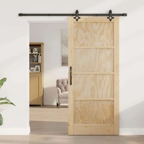 Porta Deslizante vidaXL com Conjunto de Ferragens 86x198.5 cm Madeira