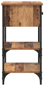 Mesa de Cabeceira Madeira Velha 34x36x70 cm Madeira Engenheirada