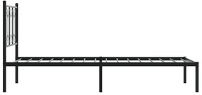 Estrutura de cama com cabeceira 90x200 cm metal preto