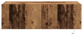 Cabinet de TV vidaXL com Luzes LED Madeira Velha 100x35x31 cm