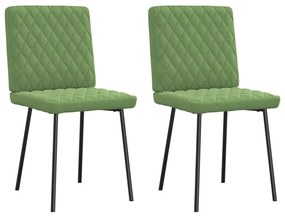 Cadeiras de jantar 2 pcs veludo verde-claro