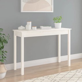 Mesa consola 110x40x75 cm madeira de pinho maciça branco
