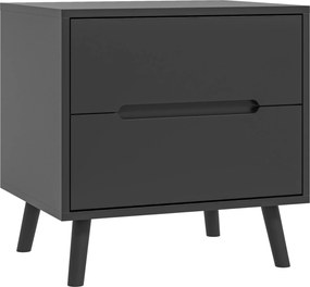 Mesa de cabeceira com 2 gavetas  50 x 40 x 50,5 cm, estilo moderno, para quarto ou sala preta