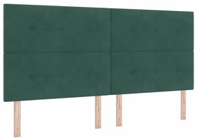 Cama Box com Colchão Verde Escuro 200x200 cm, em Veludo