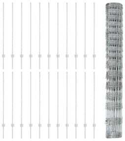 Postes de Cerca 22 pcs U-Channel 120 cm Aço Galvanizado