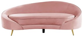 Sofá de 3 lugares em veludo rosa pastel SAVAR Beliani