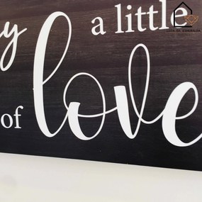 Tela Decorativa com Dizeres | Preto - 100x2x40CM