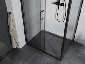 Mexen Apia cabine de duche de correr 100 x 80 cm, transparente, preta - 840-100-080-70-00