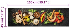 Tapete de cozinha lavável 45x150 cm veludo padrão especiarias