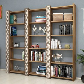 Estante City – Nogueira e Creme – 184,6x170x24,2 cm