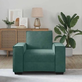 Poltrona 60 cm veludo verde-escuro