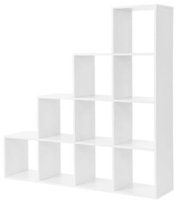 Estante com 10 cubos abertos para livros e objetos decorativos | VASAGLE | 129.5 x 29 x 129.5 cm | branco | LBC10WTV1.