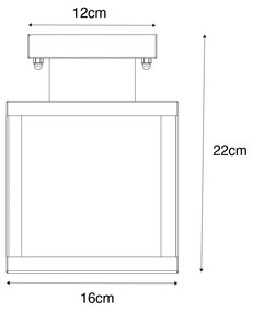 Candeeiro de teto industrial para exterior preto com dourado - Rotterdam Industrial