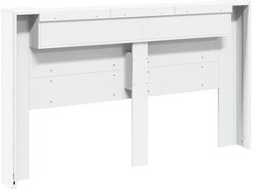 Armário de cabeceira com luzes LED 180x16,5x103,5 cm branco