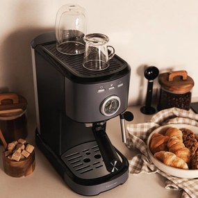 Máquina de café express Power Espresso 20 Pecan Steel com 20 bares e vaporizador orientável