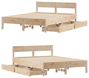 Cama sem colchão 135x190 cm madeira de pinho maciça