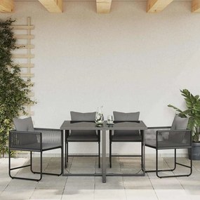 vidaXL Cadeiras de jardim 4 pcs Preto e antracite