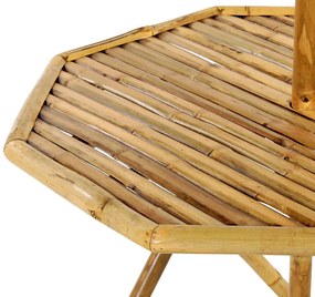 Conjunto de mesa em bambu com guarda-sol MOLISE Beliani