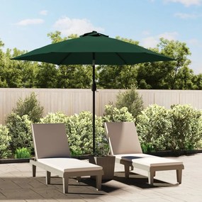 vidaXL Guarda-sol de jardim cantilever com luzes LED 3 m verde