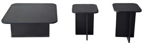 Conjunto de Mesas de Café Blues – Preto – 40x50x40 cm / 40x55x40 cm /
