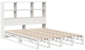 Cama com estante sem colchão 120x200 cm madeira maciça branco