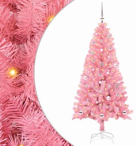 vidaXL Árvore de Natal com 150 LEDs com suporte Rosa 150 cm PVC