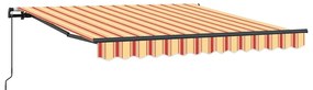 Toldo Retrátil Manual amarelo e laranja 350 x 250 cm Poliéster