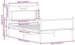 Estrutura cama s/ colchão derivados de madeira carvalho sonoma