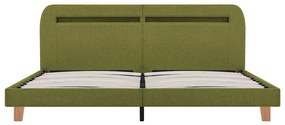 Estrutura de cama com LED sem colchão 150x200 cm tecido verde