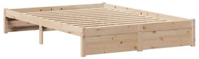 Cama sem colchão 140x200 cm madeira de pinho maciça