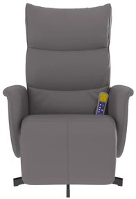 Cadeira massagens reclinável c/apoio pés couro artificial cinza