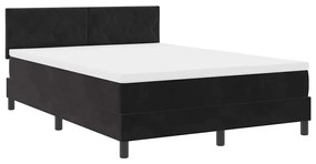 Cama Box Spring com Colchão Preto, 140x190 cm de Veludo